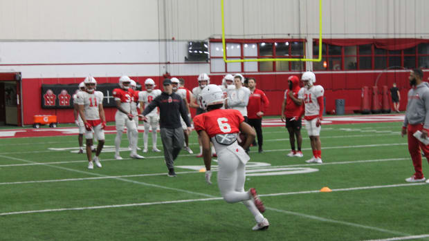 Wisconsin wide receiver Dean Engram during spring practice.